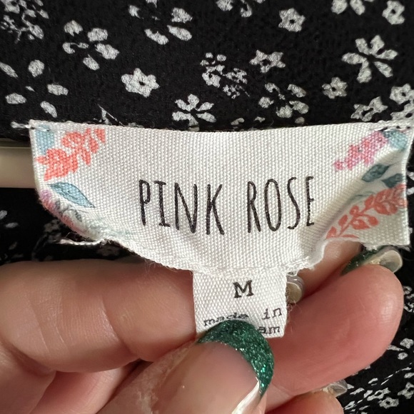 Pink Rose Front Tie Blouse⚫️ - Picture 5 of 5